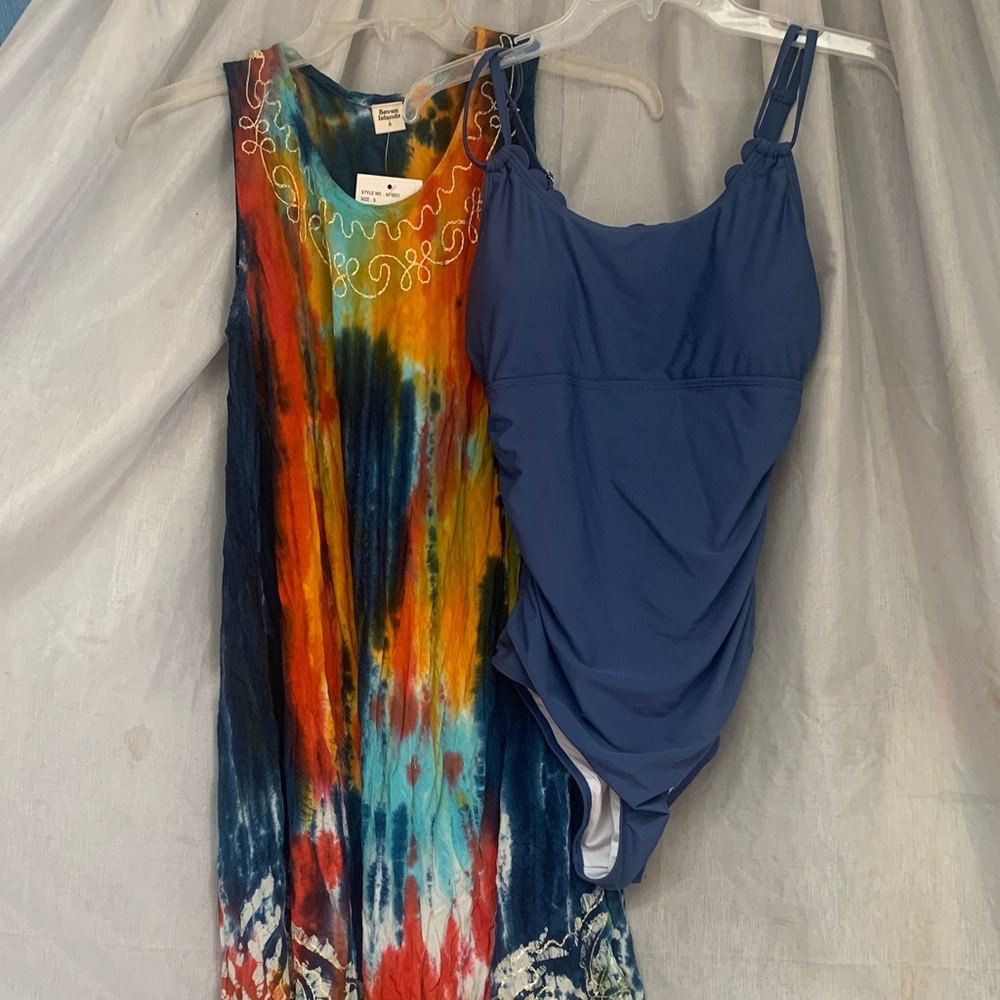 Blue Ruched One-Piece Swimsuit - Classic Solid Swimwear